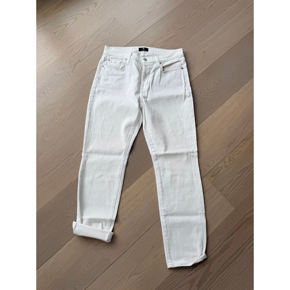 7 FOR ALL MANKIND BROKEN TWILL JOSEFINA IN WHITE - Picture 3 of 7